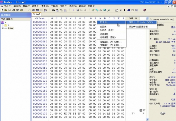 Winhex 恢复打开分区乱码